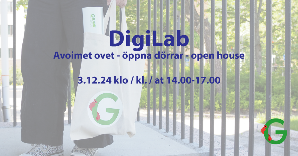 DigiLab Avoimet ovet - öppna dörrar - open house 3.12.24 klo / kl. / at 14.00-17.00
