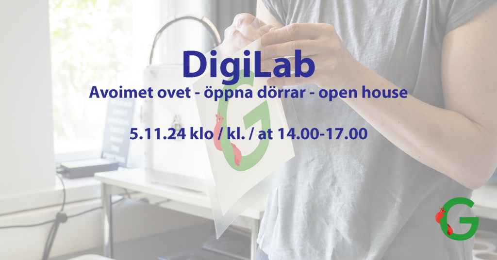 DigiLab Avoimet ovet - öppna dörrar - open house 5.11.24 klo / kl. / at 14.00-17.00