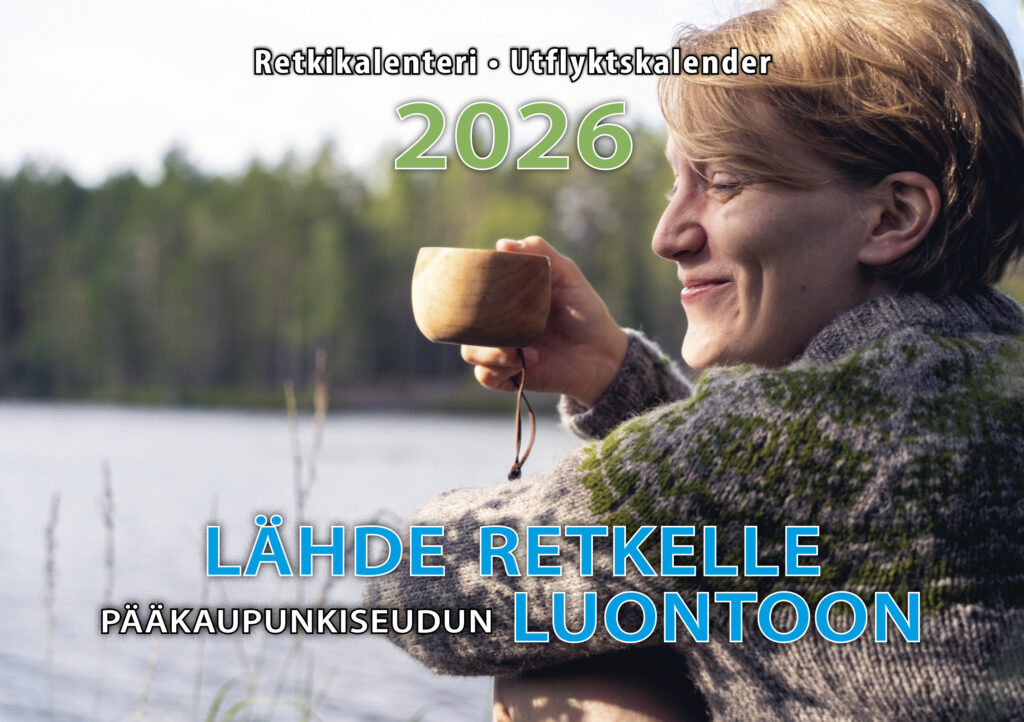 Retkikalenteri - Utflyktskalender 2025. Lähde retkelle pääkaupunkiseudun luontoon